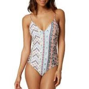 O'Neill Coco Sands Printed Tie Back One Piece Swimsuit Cream Large